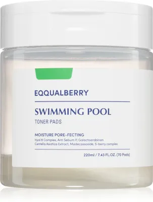 EQQUALBERRY Swimming Pool Toner Pads - Скраб для тела с увлажняющим действием, 70 шт