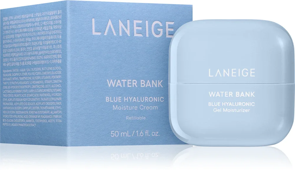LANEIGE Water Bank Blue Hyaluronic Moisture Cream Refillable - Увлажняющий крем с гиалуроновой кислотой do wielokrotnego napełniania, 50 мл