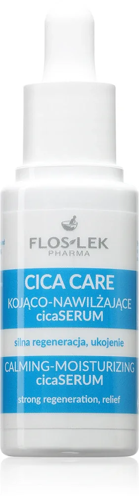 FlosLek Pharma Cica Care Calming-Moisturizing CicaSerum - в контексте того, что это сыворотка для лица: успокаивающая сыворотка для сухой и раздраженной кожи, 30 мл