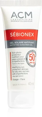 ACM Sébionex SPF 50+ - Матирующий гель для лица, 40 мл
