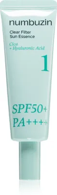 Numbuzin No. 1 Clear Filter Sun Essence - Сыворотка для лица с успокаивающим действием, которая придает сияние SPF 50+, 50 мл