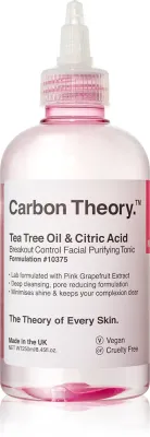 Carbon Theory Tea Tree Oil & Citric Acid - Тоник глубокого очищения для проблемной кожи, 250 мл