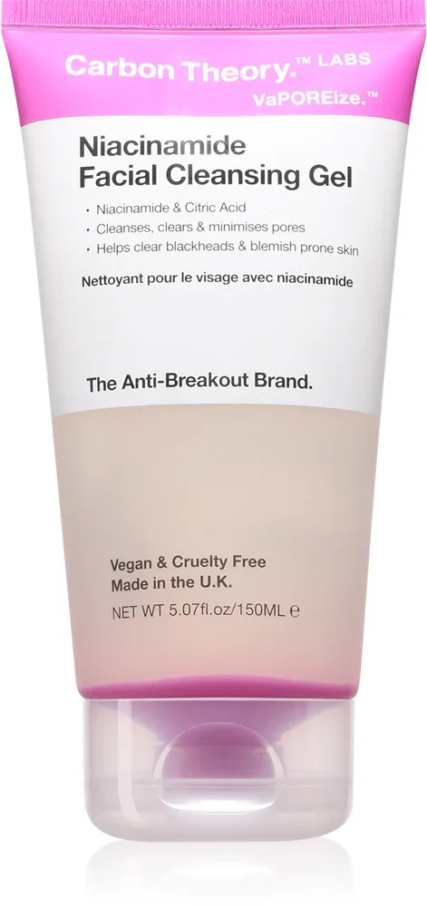 Carbon Theory Vaporeize Niacinamide Cleansing Gel - Глубоко очищающий гель с ниацинамидом, 150 мл