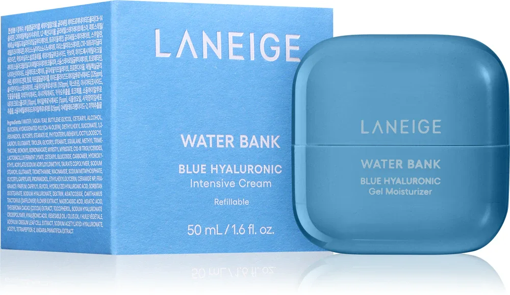 LANEIGE Water Bank Blue Hyaluronic Intensive Cream Refillable - Интенсивный крем с гиалуроновой кислотой do wielokrotnego napełniania, 50 мл
