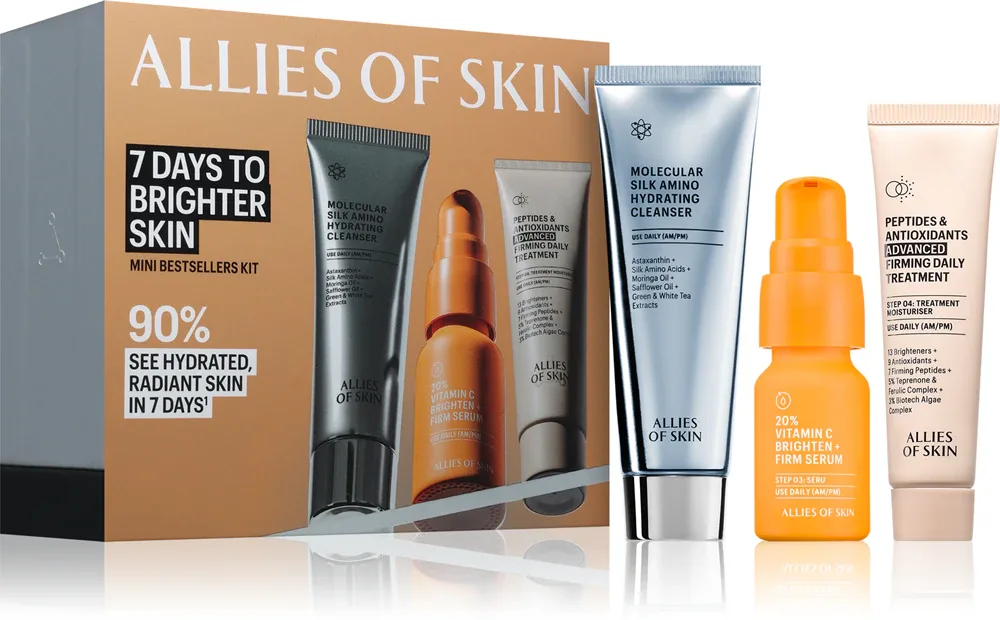 Allies of Skin 7 Days to Brighter Skin Kit - Путешественнический набор с осветляющим эффектом, 1 шт