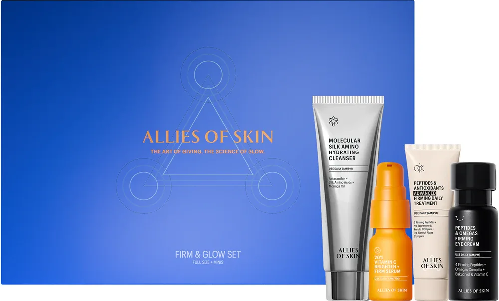 Allies of Skin Firm & Glow Routine - Подарочный набор для осветления и смягчения кожи, 1 шт