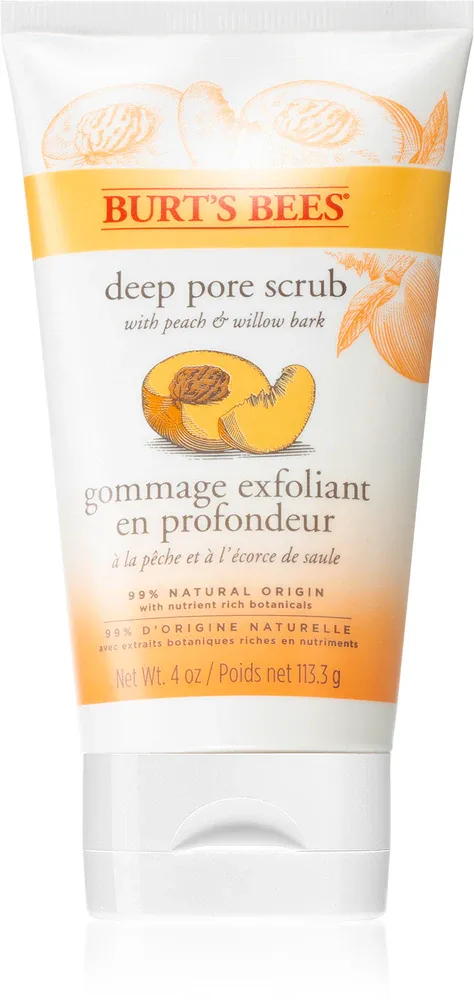 Скраб для лица Burt’s Bees Peach Willow Bark глубоко очищающий, для всех типов кожи, 113,3 г