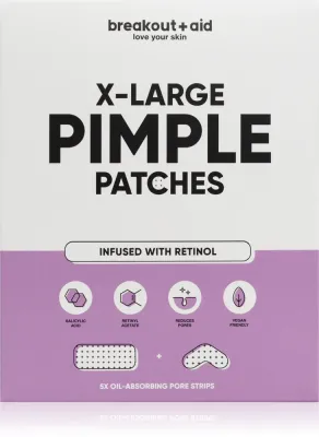 breakout + aid Pimple Patches X-Large - Противоакне уход с ретинолом, 5 шт