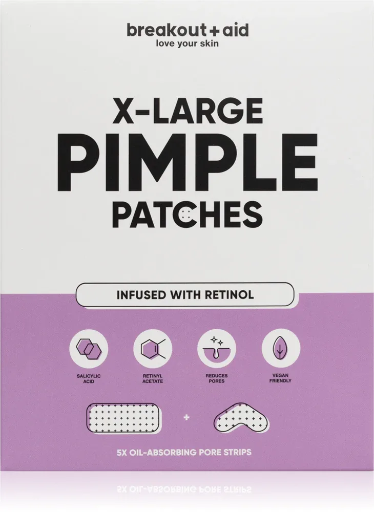 breakout + aid Pimple Patches X-Large - Противоакне уход с ретинолом, 5 шт
