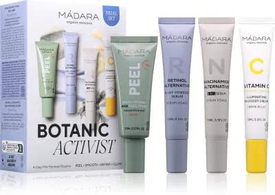 MÁDARA Botanic Activist 4-Step Mini Renewal Routine Set - Подарочный набор для восстановления и омоложения кожи, 1 шт