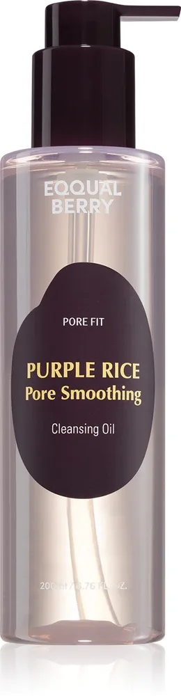 EQQUALBERRY Purple Rice Pore Smoothing Cleansing Oil - Масло для глубокого очищения жирной и проблемной кожи, 200 мл