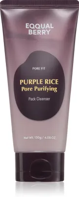 EQQUALBERRY Purple Rice Pore Purifying Pack Cleanser - Пенка для глубокого очищения с эффектом пилинга, 130 г
