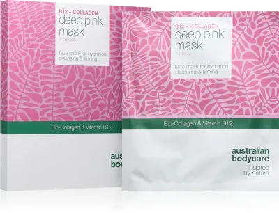 Маска для лица Australian Bodycare B12 + Collagen тканевая, увлажняющая, 4 шт