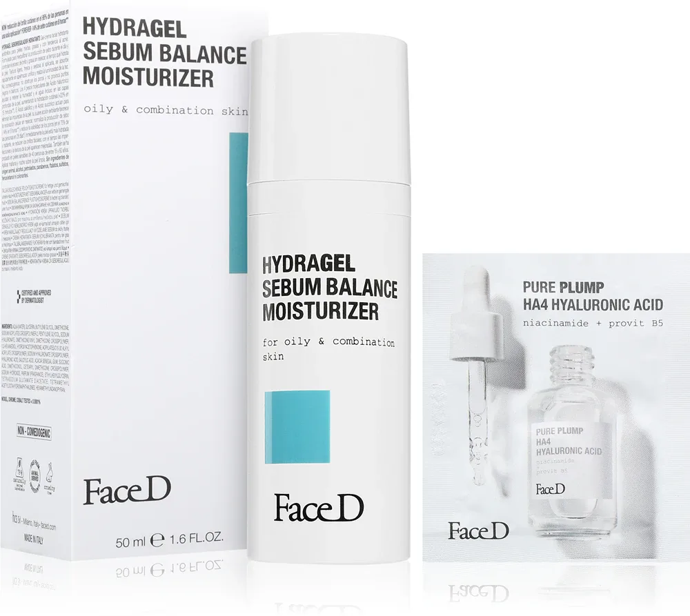 Face D Hydragel Sebum Balance Moisturizer - Увлажняющий гель-крем для жирной и комбинированной кожи, 50 мл