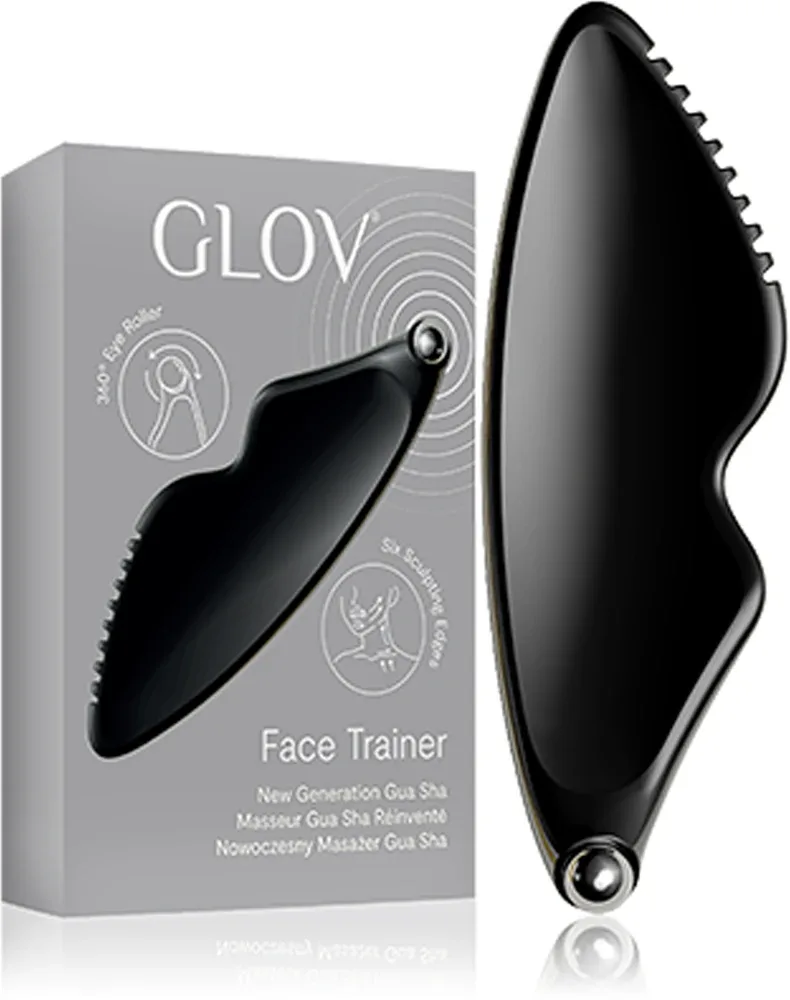 Массажёр для лица GLOV Face Trainer гуаша, с охлаждающим роликом, цинковый сплав, 1 шт