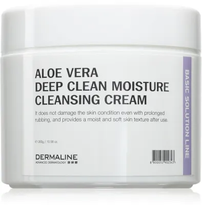 Dermaline Basic Solution Line Aloe Vera Deep Clean Moisture Cleansing Cream - Крем глубокого очищения с алоэ вера dla cery wrażliwej, 300 мл