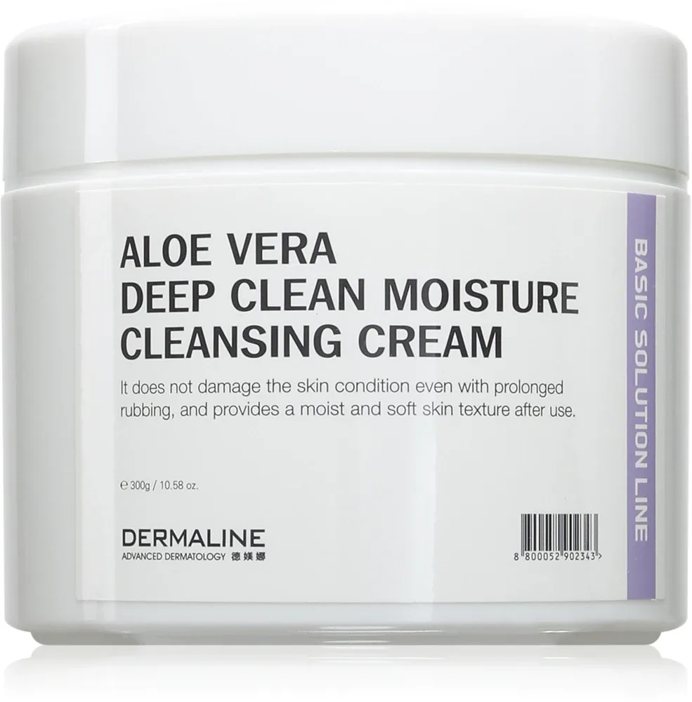 Dermaline Basic Solution Line Aloe Vera Deep Clean Moisture Cleansing Cream - Крем глубокого очищения с алоэ вера dla cery wrażliwej, 300 мл