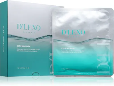 Маска для лица Dermaline D'LEXO Exo PDRN Mask тканевая, успокаивающая, 10× 28 г