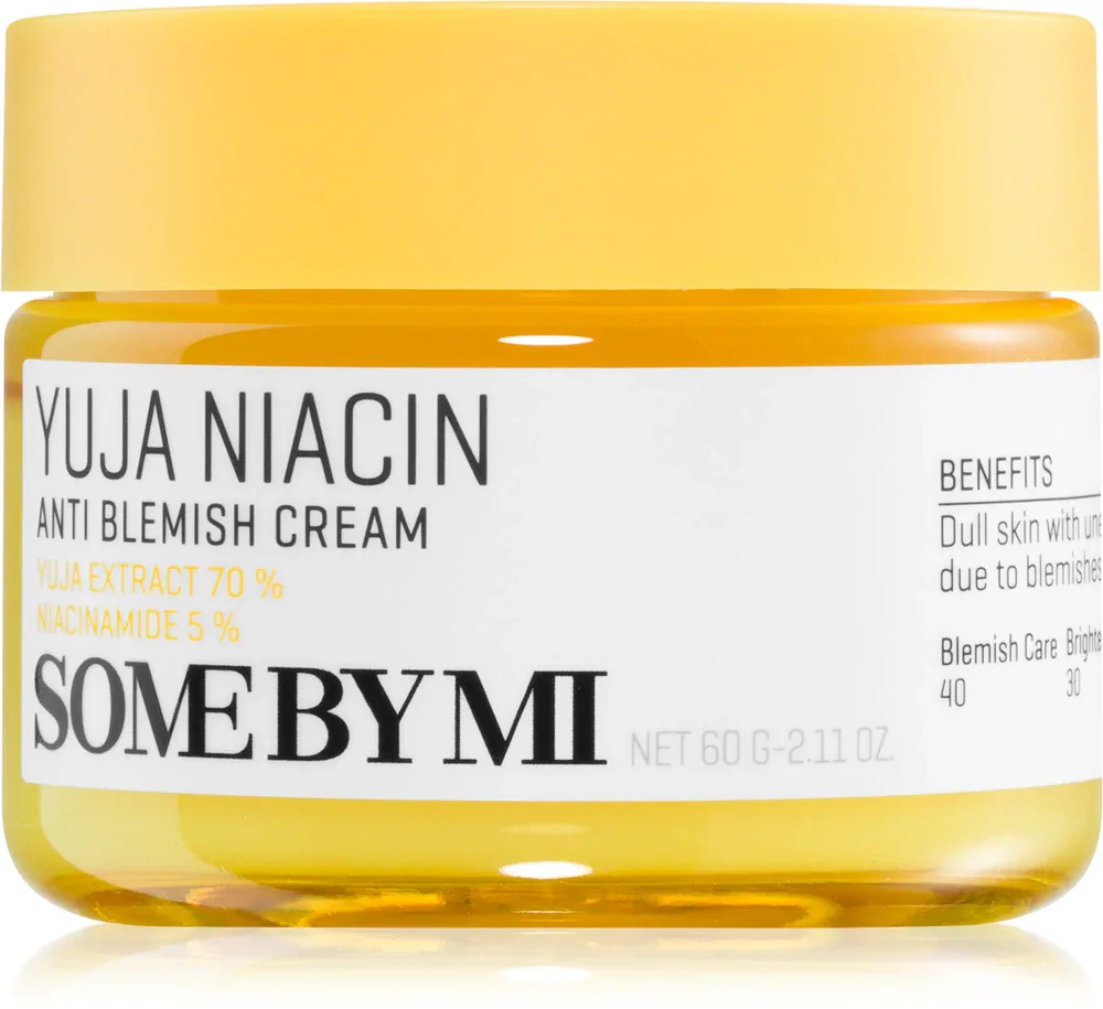 Some By Mi Yuja Niacin Anti Blemish Cream - Увлажняющий и осветляющий крем для лица для кожи с пигментными пятнами, 60 г