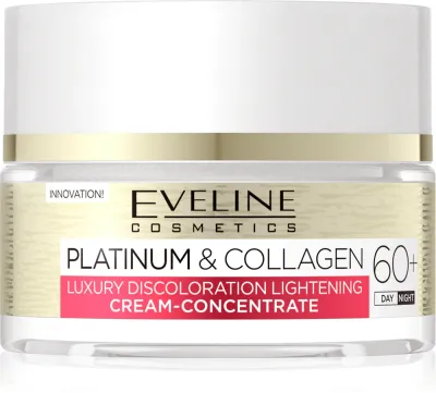 Eveline Cosmetics Platinum & Collagen - антивозрастной крем для лица на день и на ночь 60+, 50 мл