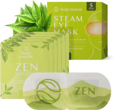 Body Restore Steam Eye Mask Green Tea - Маска для области вокруг глаз, 5 шт
