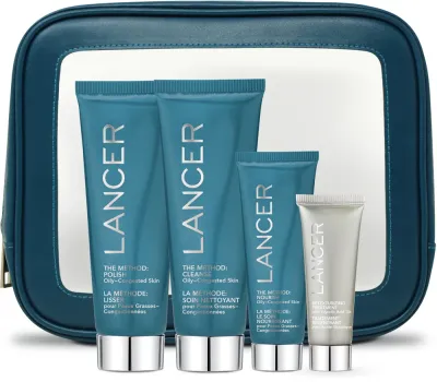 Набор для ухода за лицом LANCER THE METHOD INTRO KIT Oily-Congested Skin пилинг, эмульсия и кремы