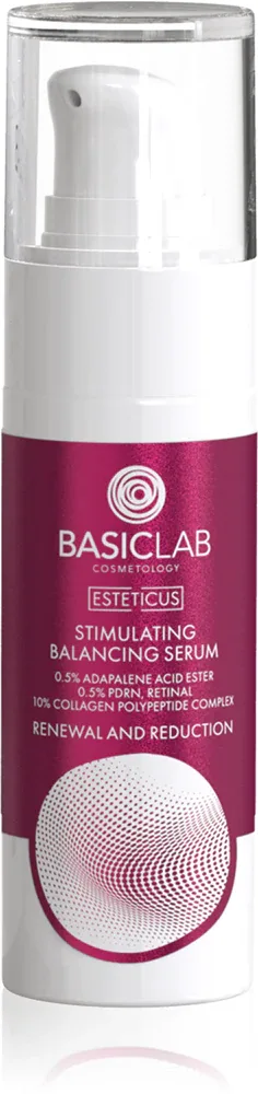 BasicLab Cosmetology Esteticus - Сыворотка, стимулирующая выравнивание тонуса кожи 0.5% Adapalene Acid Ester, 10% Collagen Polypeptide Complex, 0.5% PDRN, 30 мл