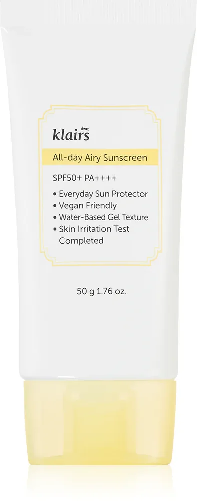 Klairs All-day Airy Sunscreen - Легкий защитный гель-крем SPF 50+, 50 г
