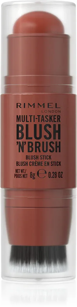 Rimmel Multi-Tasker Blush'N'brush - Румяна для щек в стике с кисточкой, 8 г, оттенок 350 Roasted Peach