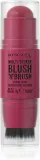 Rimmel Multi-Tasker Blush'N'brush - Румяна для щек в стике с кисточкой, 8 г, оттенок 200 Fushia Glam — фото 1