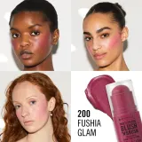 Rimmel Multi-Tasker Blush'N'brush - Румяна для щек в стике с кисточкой, 8 г, оттенок 200 Fushia Glam — фото 3