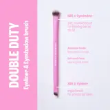 Кисть для макияжа глаз BrushArt Double Duty Eyeliner Eyeshadow brush двусторонняя, с синтетическим ворсом, 1 шт — фото 4