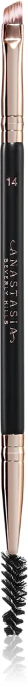Кисть для макияжа Anastasia Beverly Hills Brush 14 Duo Brow из натурального волокна, для кремовых и пудровых средств, 1 шт