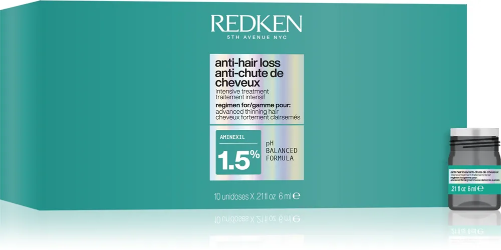 Redken Anti-Hair Loss Intensive Treatment - Интенсивный курс по уходу за волосами против выпадения волос 1.5% Aminexil, 10 мл