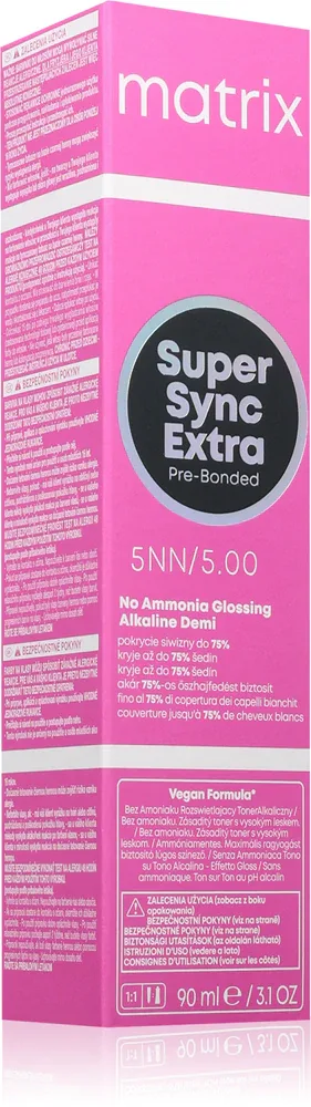 Matrix Super Sync Extra Pre-Bonded - Постоянная краска для волос без аммиака 5NN, 90 мл