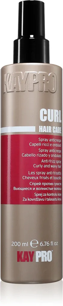 Спрей для волос Kaypro Curl Hair Care Anti-Frizz Spray несмываемый, для кудрявых волос, 200 мл