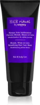 Hair Rituel by Sisley Blonde, White & Grey Beautifying Hair Care Mask - Маска для волос - нейтрализующий шампунь для рыжих оттенков, 200 мл