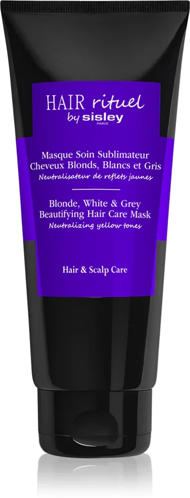 Hair Rituel by Sisley Blonde, White & Grey Beautifying Hair Care Mask - Маска для волос - нейтрализующий шампунь для рыжих оттенков, 200 мл