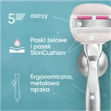 Gillette Venus PRO ComfortGlide Sugarberry - Женский бритвенный станок с держателем для душа + ostrza zapasowe, 5 шт — фото 3