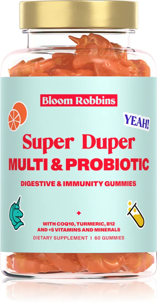 Bloom Robbins Super Duper MULTI & PROBIOTIC - Жевательные мармеладки для улучшения пищеварения, 60 шт