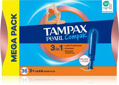 Tampax Pearl Compak Super Plus - Тампоны с аппликатором, 36 шт