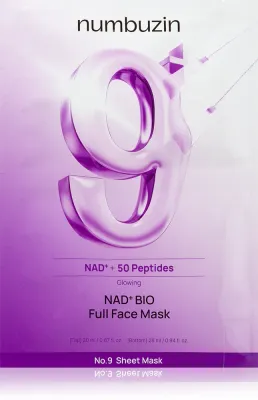 Маска для лица Numbuzin No. 9 NAD Bio Lifting-sil Full Face Mask увлажняющая, с коллагеном и пептидами, 4 шт