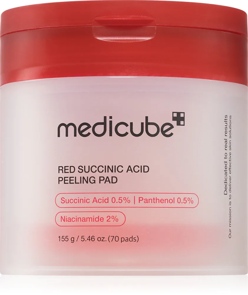 Пэды для лица medicube Red Succinic Acid Peeling Pad отшелушивающие, с кислотами BHA, 70 шт