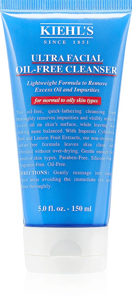 Kiehl's Ultra Facial Oil-Free Cleanser - Освежающая очищающая пенка для нормальной и жирной кожи, 150 мл