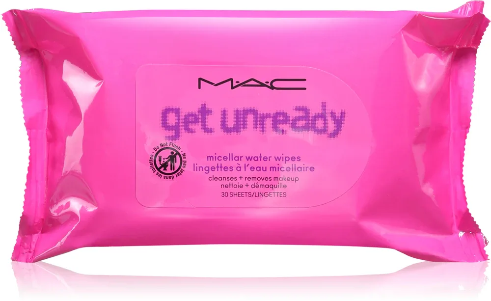 MAC Cosmetics Get Unready Micellar Water Wipes - Минеральные салфетки для снятия макияжа, 30 шт