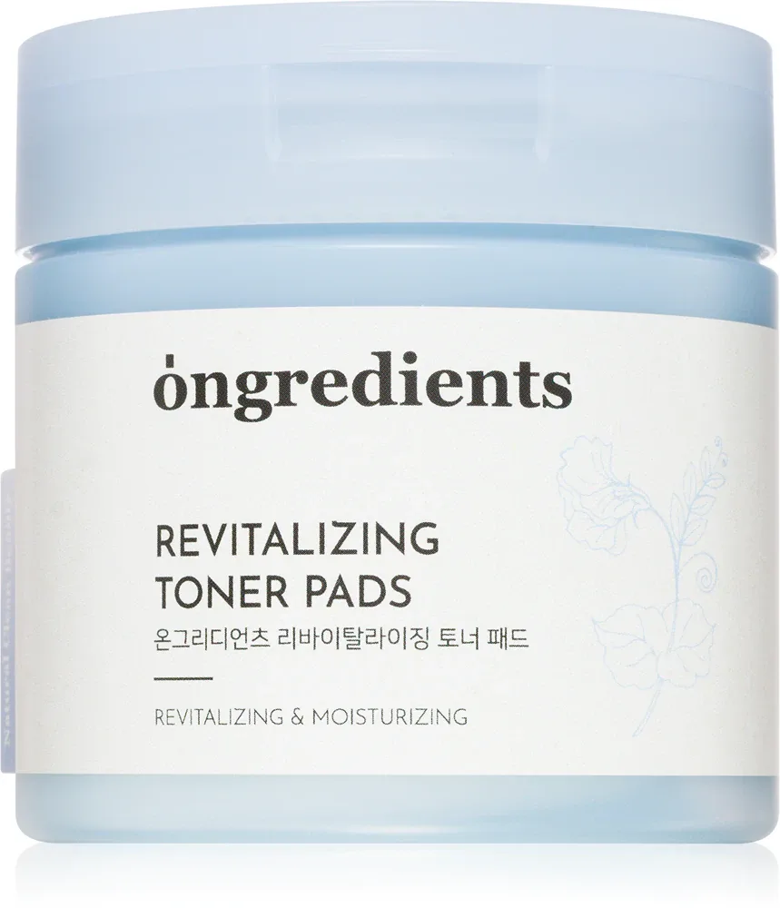 Тонизирующие диски для лица Ongredients Revitalizing Toner Pads очищающие, хлопковые, 60 шт