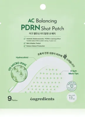 Ongredients AC Balancing PDRN Shot Patch - Пластыри для проблемной кожи с успокаивающим действием, 9 шт