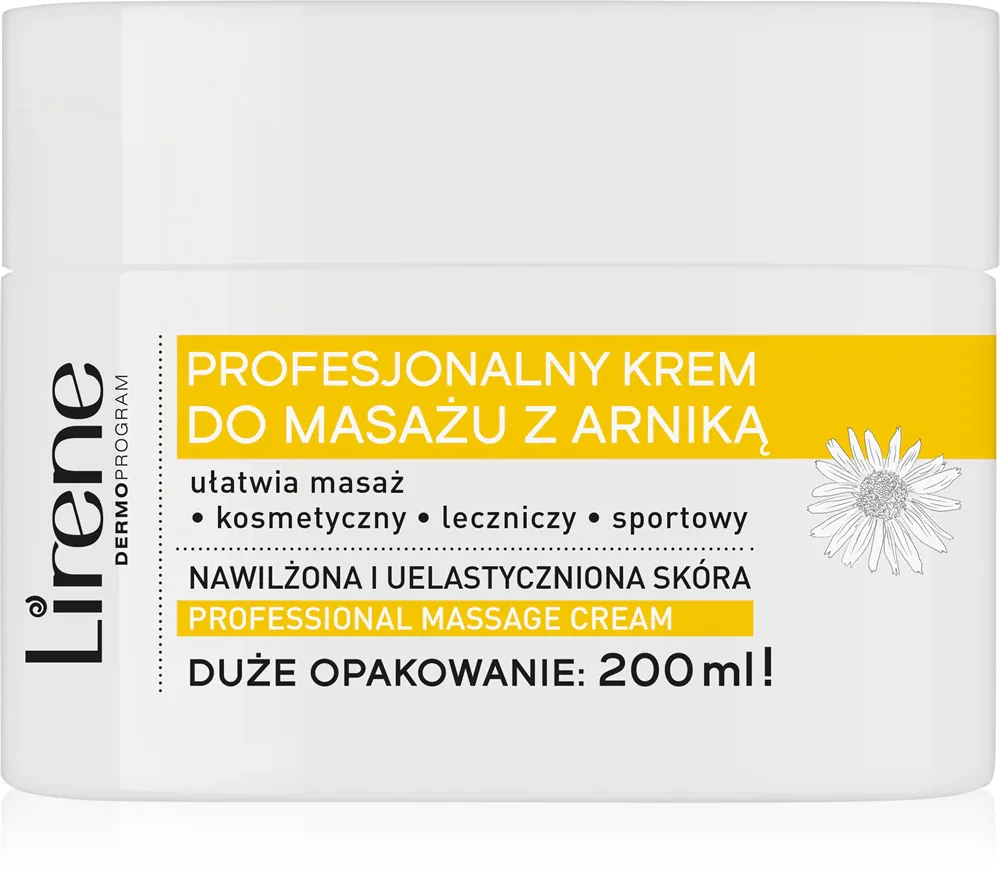 Крем для тела Lirene Massage Cream Arnica массажный, с экстрактом арники, 200 мл