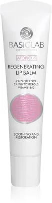 Бальзам для губ BasicLab Dermocosmetics Atopicus для чувствительной кожи, с пантенолом, 15 мл
