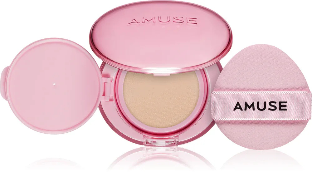 AMUSE Dew Power Vegan Cushion - Долговременное тональное средство в губке для осветления и выравнивания кожи, 15 г, оттенок 1.5 Natural